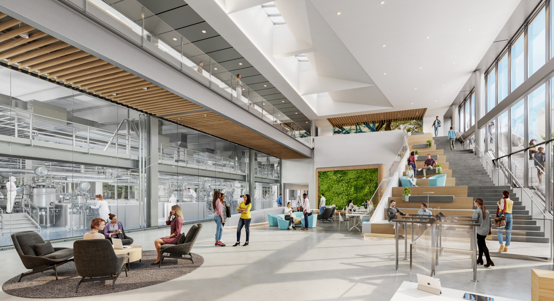 Flad Architects Pharma and Biomanufacturing Facility Atrium and Lobby