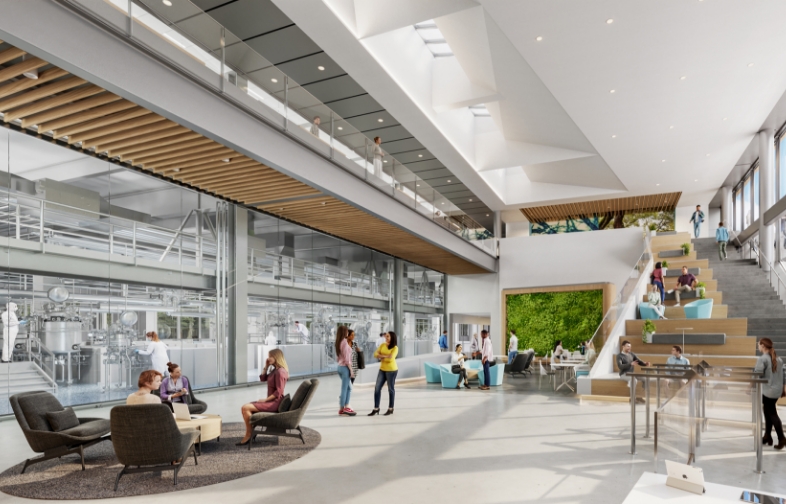 Flad Architects Pharma and Biomanufacturing Facility Atrium and Lobby