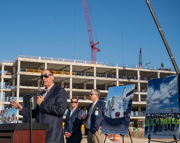 Lee Health CEO Larry Antonucci at Fort Myers Hospital topping out event